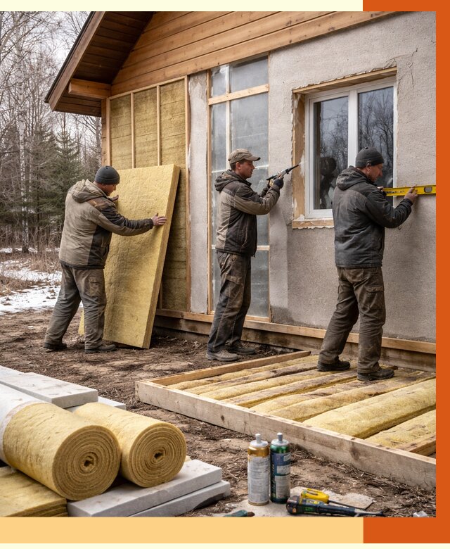 Утепление дачного дома в Апатитах от 4927 руб/м2 — недорого | ТепломастерПтт