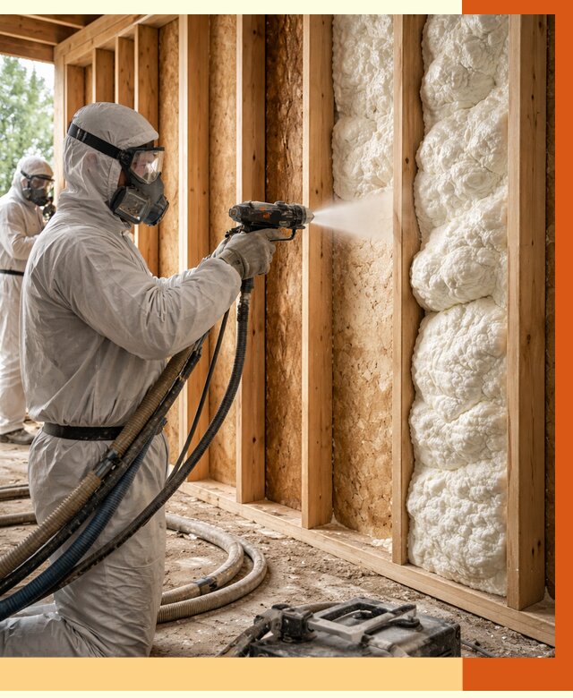 Утепление каркасного дома ППУ в Апатитах от 2904 руб./м2 — работа под ключ | ТепломастерПтт