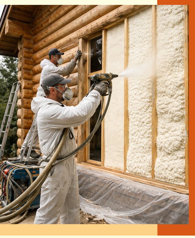 Утепление деревянного дома ППУ в Апатитах от 4356 руб/м2 | ТепломастерПтт — под ключ