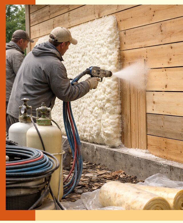 Утепление деревянного дома пенополиуретаном в Апатитах