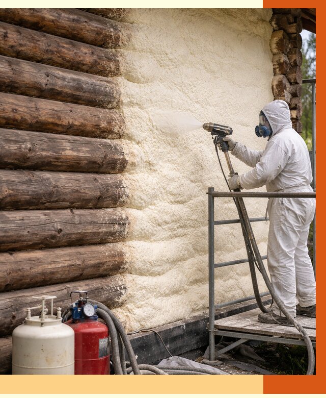 Утепление бревенчатого дома ППУ в Апатитах под ключ от 6483 руб. | ТепломастерПтт