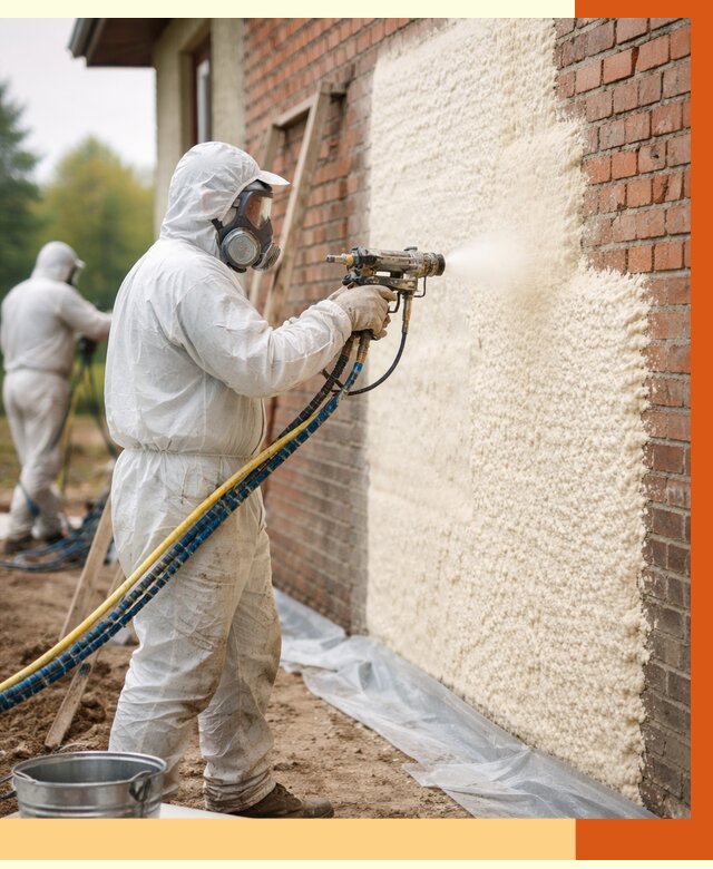 Утепление кирпичного дома ППУ в Апатитах под ключ от 6742 руб. | ТепломастерПтт