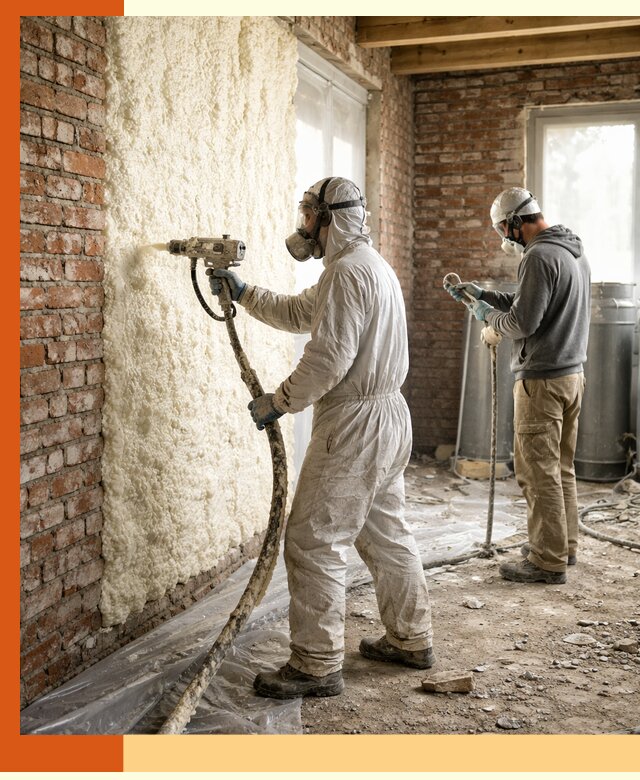 Утепление кирпичного дома пенополиуретаном в Апатитах