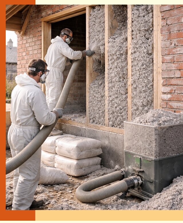 Утепление кирпичного дома эковатой в Апатитах