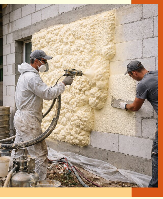 Утепление дома из газобетона ППУ в Апатитах от 4979 руб./м² под ключ | ТепломастерПтт