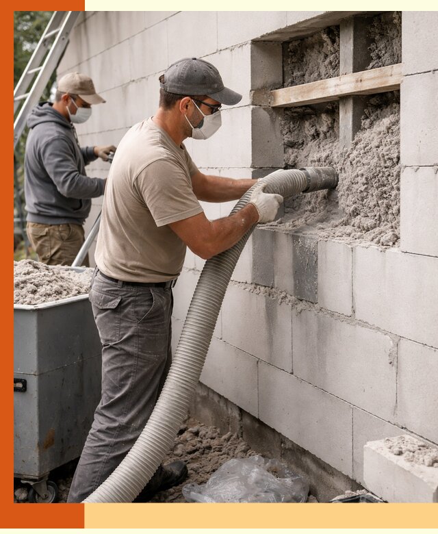 Утепление дома из газобетона эковатой в Апатитах