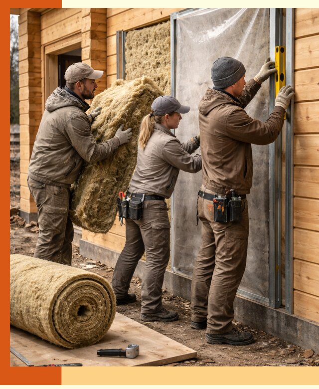 Утепление дома из двойного бруса в Апатитах качественно и надёжно