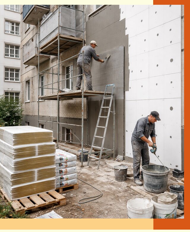 Утепление квартиры снаружи в Апатитах от 6379 руб/м2 под ключ | ТепломастерПтт