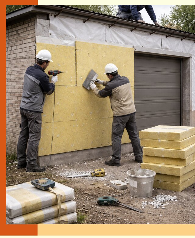 Утепление гаража снаружи в Апатитах качественно и надёжно