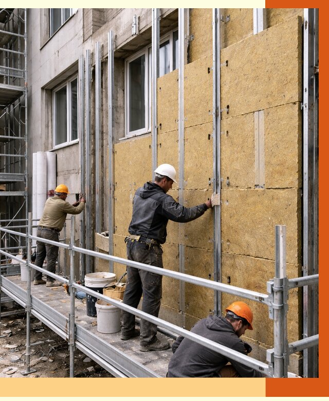 Утепление вентилируемого фасада в Апатитах от 5808 руб/м2 — монтаж и утепление вентфасад | ТепломастерПтт