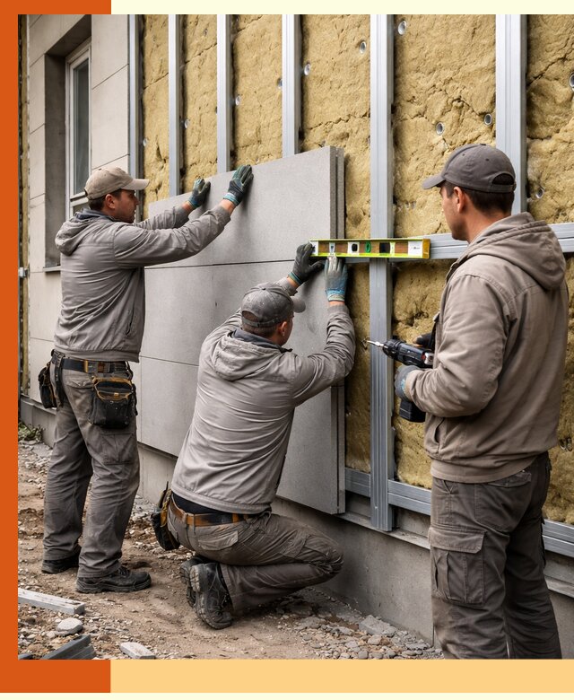 Утепление вентилируемого фасада под ключ в Апатитах