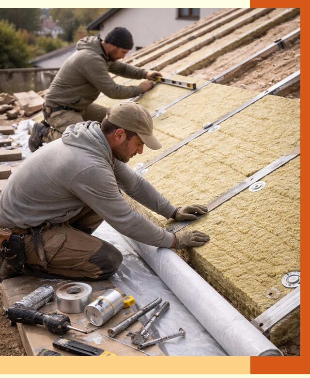 Утепление крыши снаружи в Апатитах под ключ от 1245 руб./м2 | ТепломастерПтт