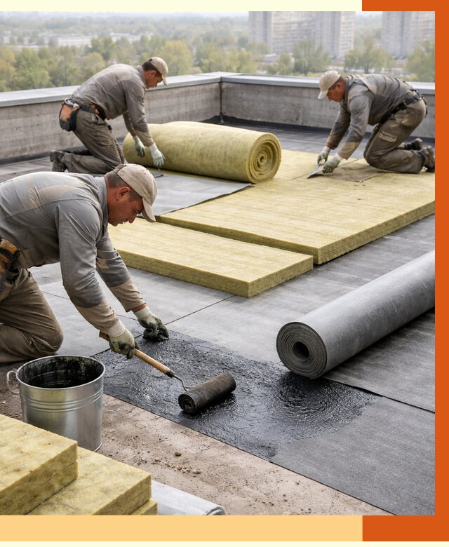 Утепление плоской крыши в Апатитах от 7468 руб./м2 под ключ | ТепломастерПтт