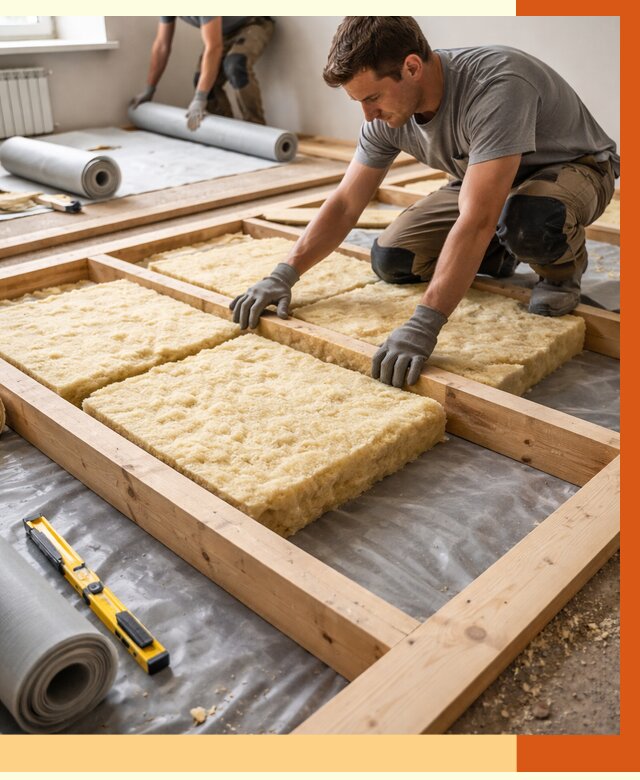 Утепление деревянного пола в Апатитах от 1556 руб./м2 под ключ | ТепломастерПтт