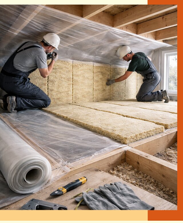 Утепление перекрытий в Апатитах от 2956 руб/м2 — утепление межэтажных и чердачных | ТепломастерПтт