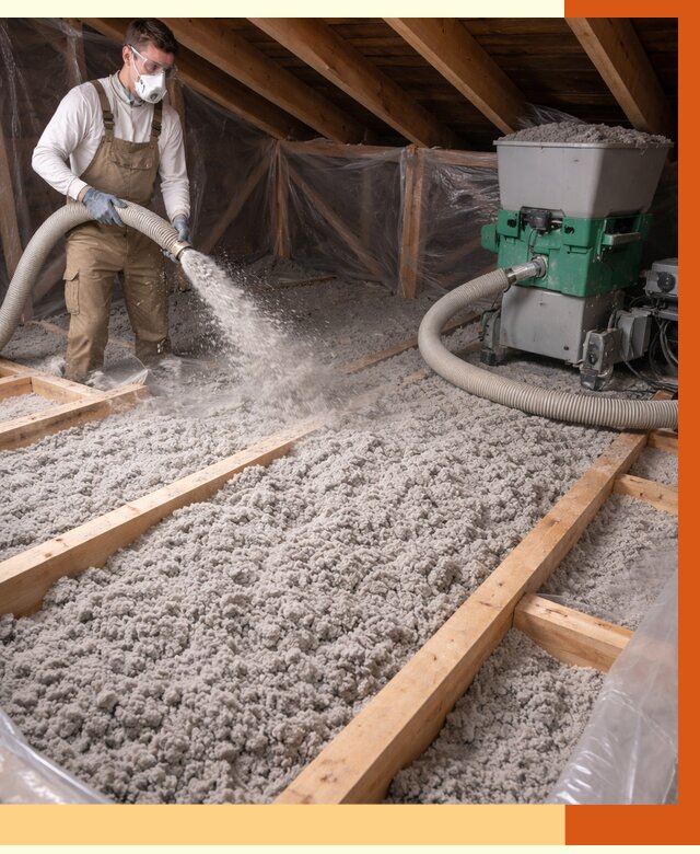 Утепление чердака эковатой в Апатитах от 1504 руб/м2 — заказать у ТепломастерПтт