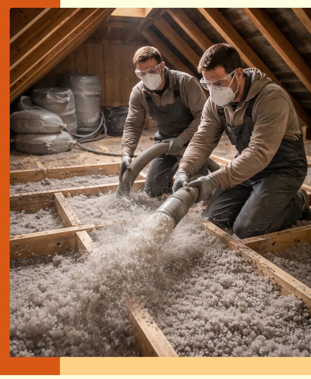 Утепление чердака эковатой в Апатитах — быстро и надёжно