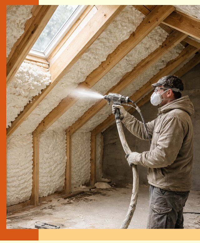 Утепление мансарды ППУ в Апатитах быстро и надежно