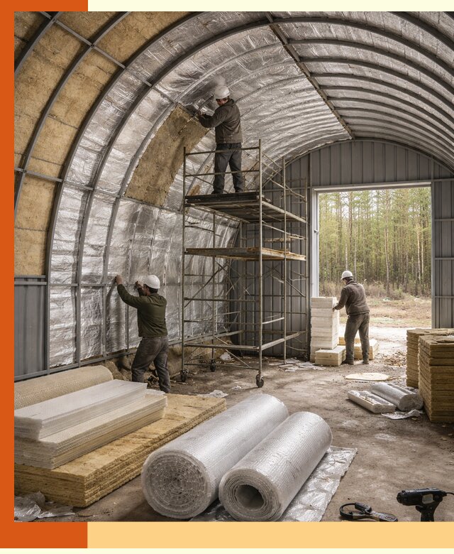 Утепление арочного ангара под ключ в Апатитах