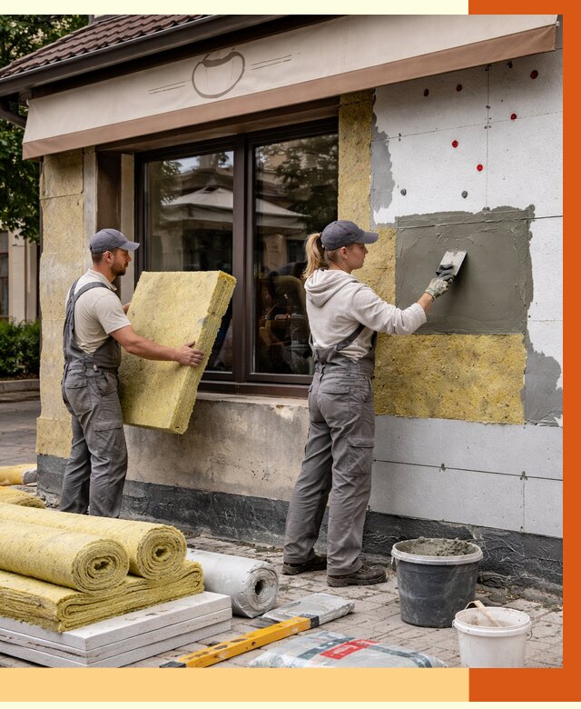 Утепление кафе в Апатитах от 4356 руб/м2 — комплексно под ключ | ТепломастерПтт