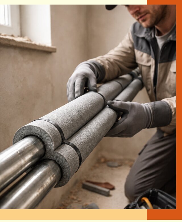 Утепление труб отопления в Апатитах от 2956 руб. за м² — услуги под ключ | ТепломастерПтт