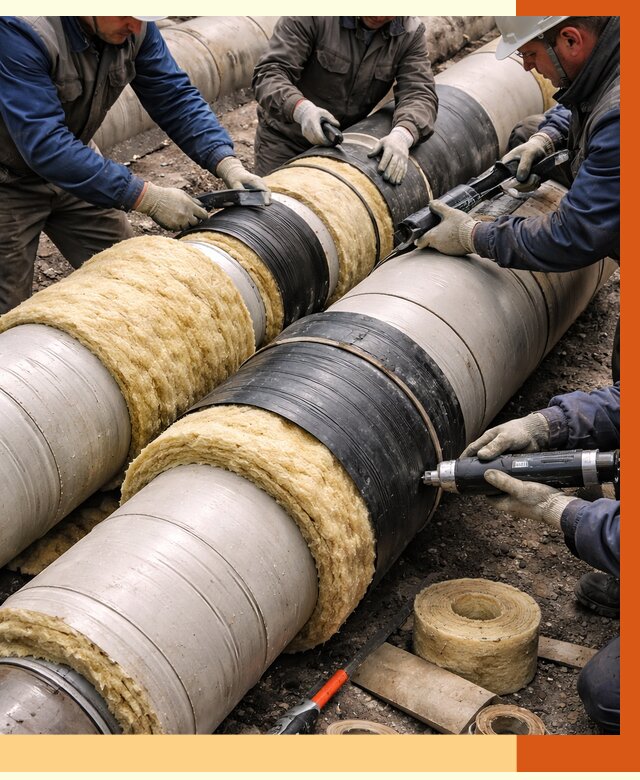 Утепление трубопровода в Апатитах под ключ от 1919 руб. — надежно и выгодно | ТепломастерПтт