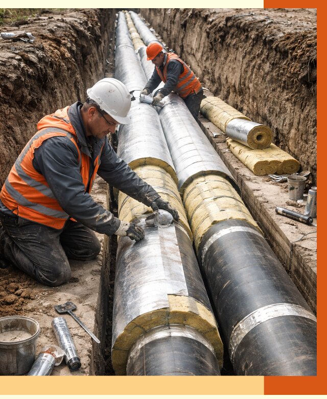 Утепление теплотрассы в Апатитах от 4667 руб./м2 — ппу и комплексная изоляция | ТепломастерПтт