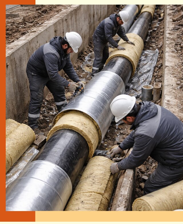 Утепление теплотрассы в Апатитах: утеплительные работы и материалы