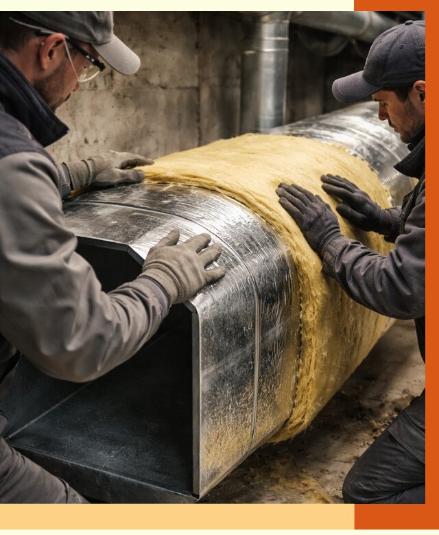 Утепление воздуховодов в Апатитах от 4356 руб. — теплоизоляция вентиляции | ТепломастерПтт