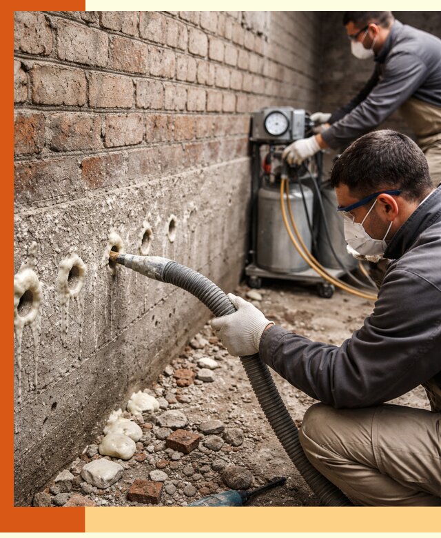 Заполнение колодцевой кладки ППУ в Апатитах быстро и герметично