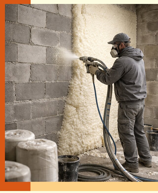 Утепление блочной стены ППУ в Апатитах качественно и надёжно