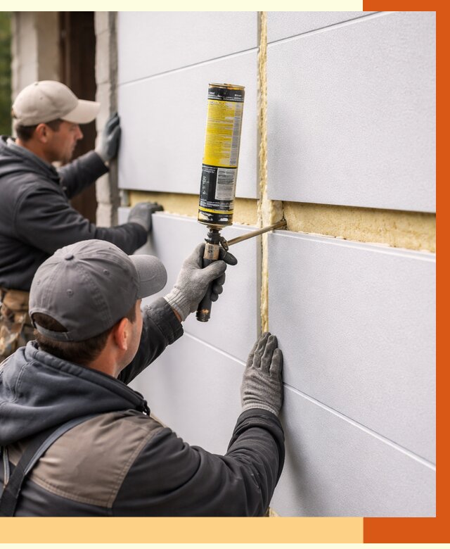 Утепление сэндвич панелей ППУ в Апатитах от 4356 руб. за м2 | ТепломастерПтт