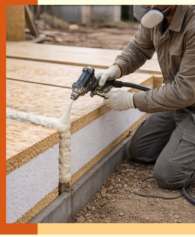 Утепление СИП-панелей пенополиуретаном (ППУ) в Апатитах