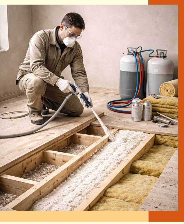 Заполнение полостей межэтажного перекрытия в Апатитах от 4356 руб. | ТепломастерПтт