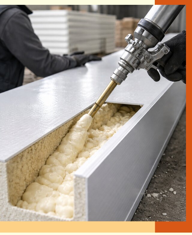 Заполнение пустот холодильных панелей в Апатитах от 7779 руб. | ТепломастерПтт