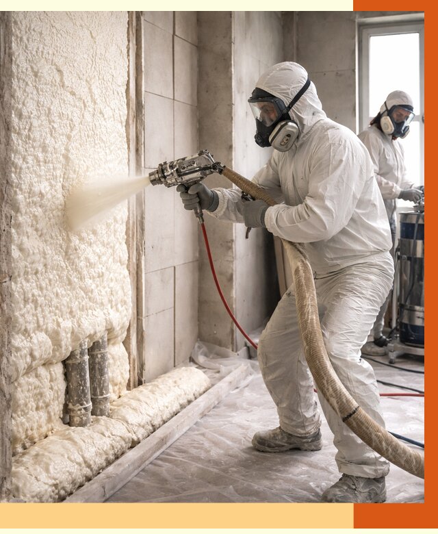 Напыление пенополиуретана в Апатитах от 7779 руб./м2 — услуги и монтаж ППУ | ТепломастерПтт