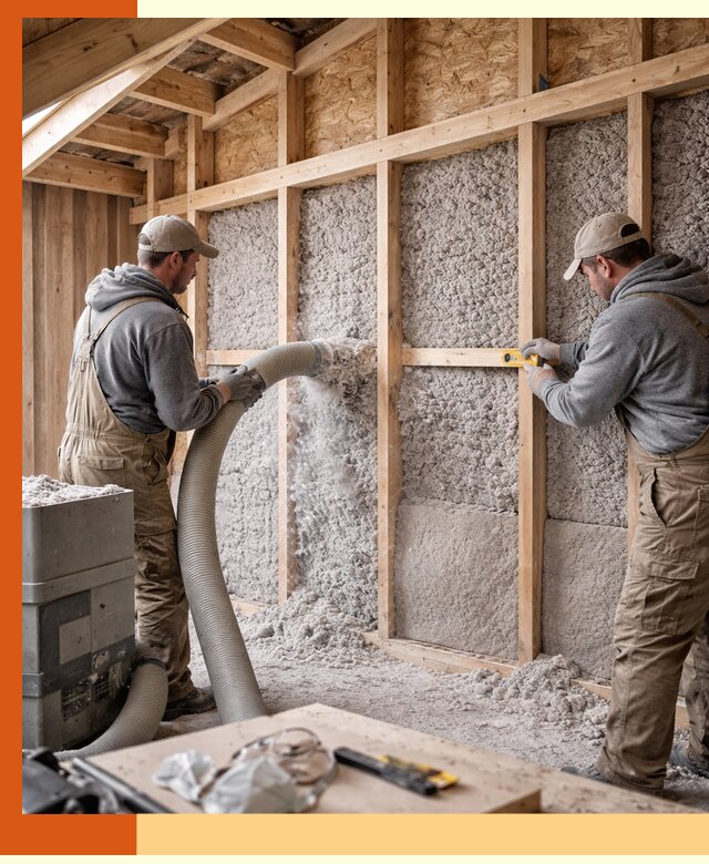 Утепление эковатой стен, потолков и перекрытий в Апатитах