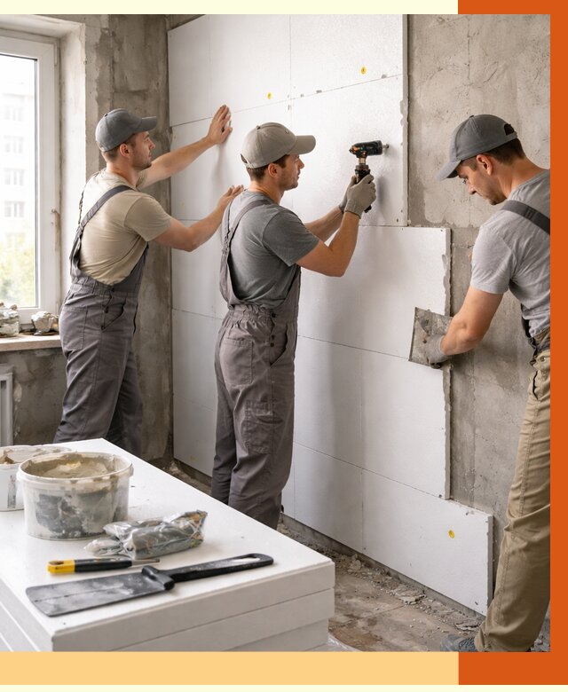 Утепление пенопластом домов и стен в Апатитах от 1919 руб. — ТепломастерПтт