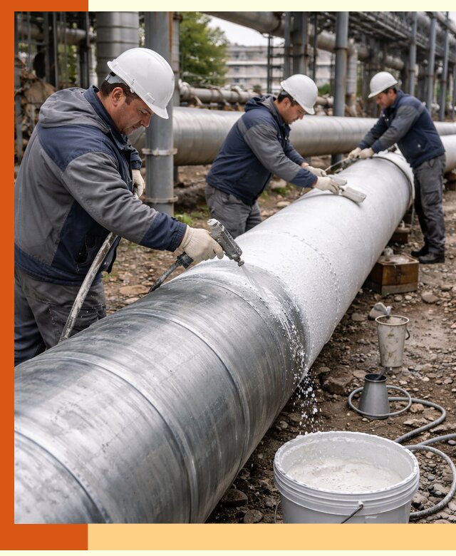 Утепление теплотрассы жидкой теплоизоляцией в Апатитах