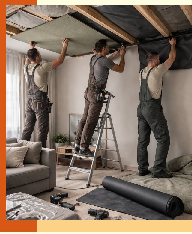 Шумоизоляция потолка в Апатитах — профессиональное устранение шумов