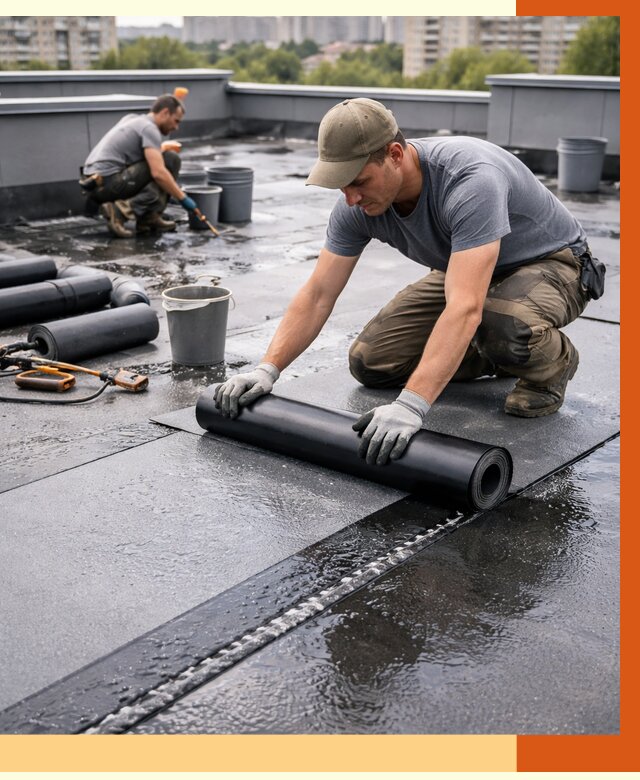 Гидроизоляция плоской кровли в Апатитах от 4667 руб./м2 — профессионально | ТепломастерПтт