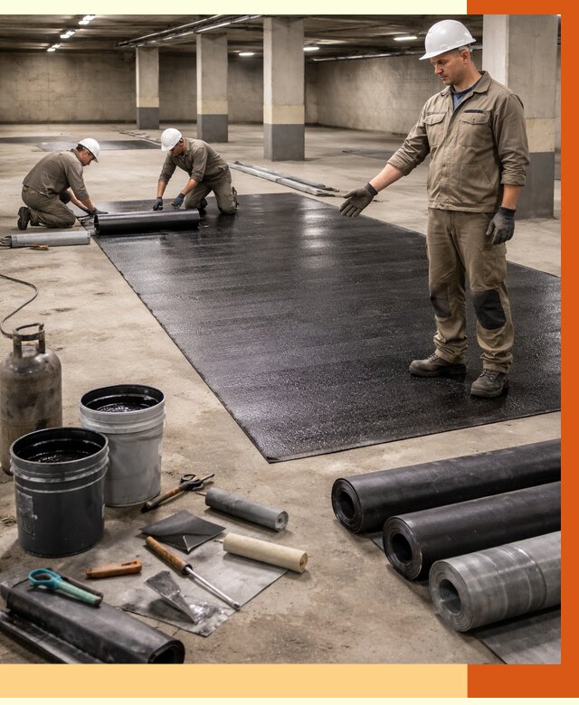 Гидроизоляция паркинга в Апатитах от 1245 руб/м² — профессиональная защита | ТепломастерПтт