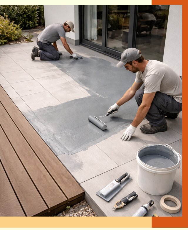 Гидроизоляция террасы в Апатитах под ключ от 7779 руб./м² | ТепломастерПтт