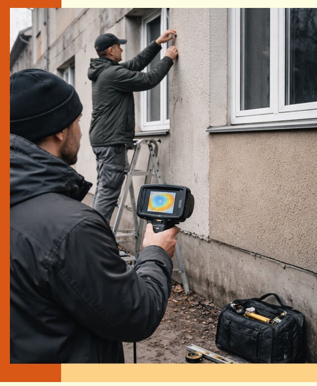 Тепловизионное обследование фасада в Апатитах для выявления дефектов
