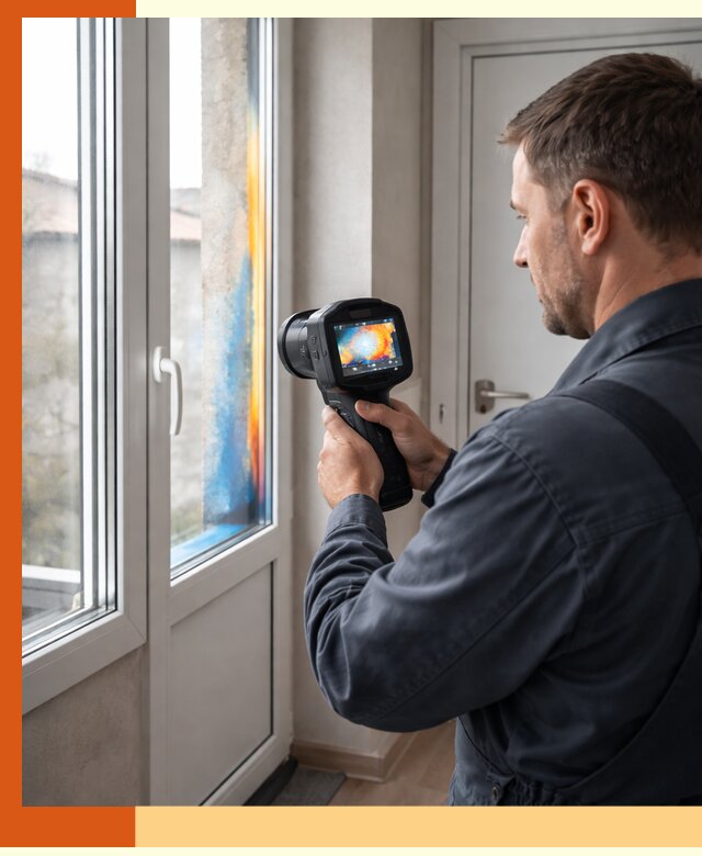 Тепловизионное обследование окон и дверей в Апатитах