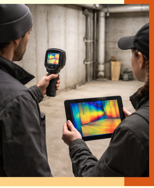 Тепловизионное обследование подвала в Апатитах от 4667 руб. — проверка гидроизоляции | ТепломастерПтт