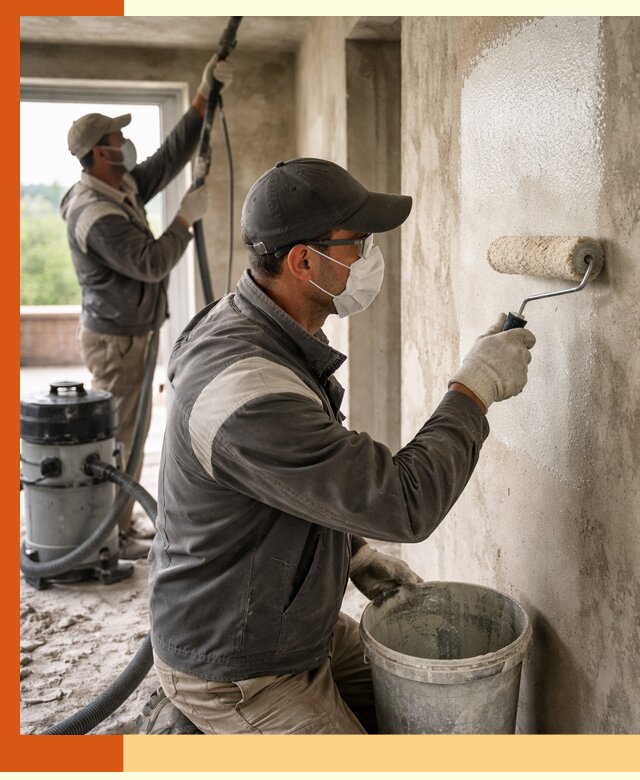 Подготовка поверхности под напыление утеплителя в Апатитах