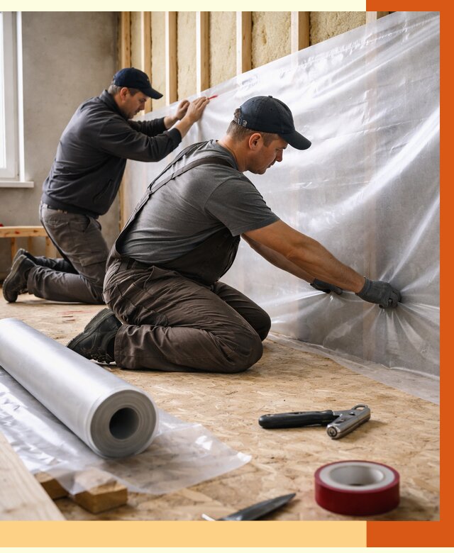 Монтаж пароизоляции в Апатитах от 2593 руб. — установка и укладка под ключ | ТепломастерПтт